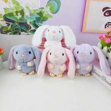 1pc 13cm Cute Big-Eared Rabbit Keychain Pendant Doll Plush Doll - Multicolor - View 8