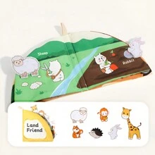 1pc Tear-Resistant Cloth Book For Kids, Infant Toy With Matching Pictures And Reusable Stickers, Educational And Cognitive Fabric Material For Washing And Biting