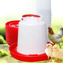 Portable Chicken Drinking Water Bottle Suitable For Chickens, Ducks, And Small Birds, Chick Water Dispenser, Hanging Poultry Water Container - Red and White - View 4
