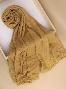 1 件女士纯色优质重压绉纱包头巾围巾披肩头带柔软头巾适合 Abaya 配饰女士面纱 - 彩色 - 查看 18