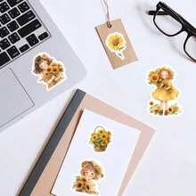 TiTiPaPa 30 Chiếc Đa Phong Cách Cô Gái Miếng Dán Túi Trang Trí Laptop Nước Vali Ván Trượt Nhật Ký Đồ Chơi Cổ Điển Sổ Lưu Niệm Tự Làm Sinh Viên văn Phòng Phẩm Decal - Màu vàng - Xem 8