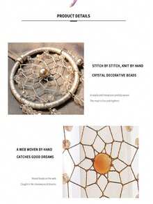 1 pieza 23 * 7cm Atrapasueños colgante para coche con pluma + colgante para coche con pluma con cuentas de cristal + anillo de hierro + hilo de cera coreano + para utilizar dentro del coche, sala de estar, estudio, porche, balcón, jardín al aire libre - Multicolor - Ver 4