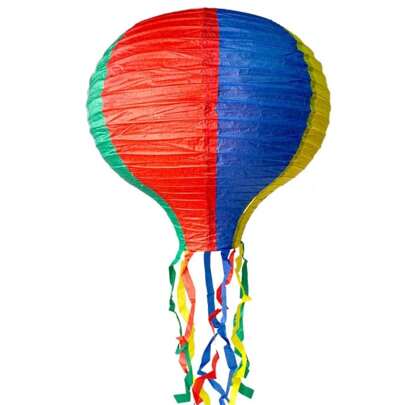 Enfeite Festa Junina Balão de Papel Decoração Arraial São Joao com Franja Colorido