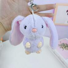 1pc 13cm Cute Big-Eared Rabbit Keychain Pendant Doll Plush Doll - Multicolor - View 11