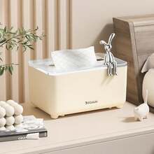 1 Hộp Khăn Giấy + Bộ Đựng Tăm, Màu Trắng Kem, Cao Cấp, Dễ Thương, Đơn Giản, Sang Trọng, Dùng Cho Gia Đình Hoặc Thương Mại, Thích Hợp Cho Phòng Khách Hoặc Nhà Hàng, Có Hộp Đựng Khăn Giấy Và Hộp Đựng Tăm Lò Xo, Trang Trí Nhà Cửa, Đồ Dùng Học Tập - Nhiều màu - Xem 10