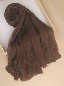 1 件女士纯色优质重压绉纱包头巾围巾披肩头带柔软头巾适合 Abaya 配饰女士面纱 - 彩色 - 查看 25