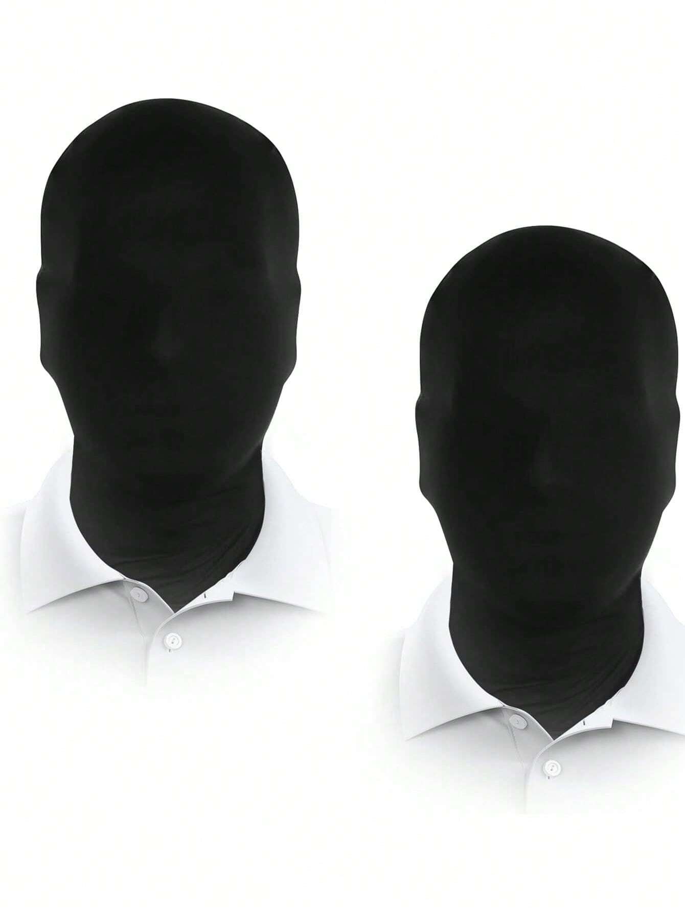 Máscara completa negra para Halloween, disfraz de tela para adultos sin