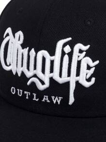 1pc Fashion Baseball Cap With "Thuglife" Embroidery, Adjustable Snapback Hip Hop Hat For Adults Outdoor Casual Sun Protection - Shape - View 9