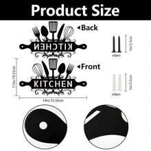 Kitchen Wall Art Hanging Decorations - Black Metal Rustic Kitchen Sign Farmhouse Wall Decor For Home Kitchen Dining Room Decorations - Matte Black - View 3