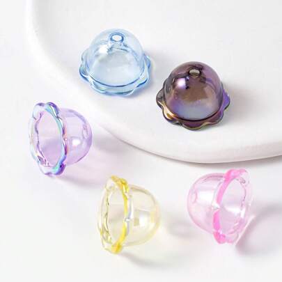 10 Pieces/Set, Transparent Straight Hole Wind Chime Acrylic Plated UV Jewelry, Suitable For DIY Car Decoration