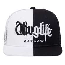 1pc Fashion Baseball Cap With "Thuglife" Embroidery, Adjustable Snapback Hip Hop Hat For Adults Outdoor Casual Sun Protection - Shape - View 16
