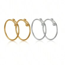 5 pezzi Ball Ad Anello In Acciaio Inossidabile A Croce Aperta Con Sfere Piccole Placcato Oro Stile Retrò Europa E Stati Uniti Anello Dito A Doppia Sfera Regolabile Di Dimensioni Adatto Per Gioielli