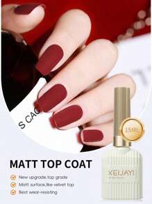 XEIJAYI 1Pc Red Long-Lasting Gel Matte Top Coat Shine Finish And Soak Off Led Nail Lamp Perfect For Christmas Nail Art Design Manicure Diy Salon Women Gift - Clear - View 6