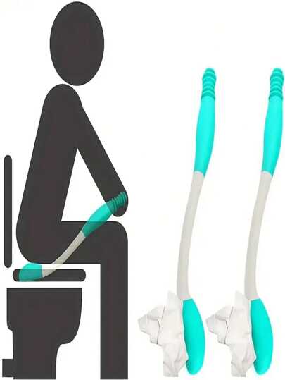 1pc, Toilet Aid Wiper, Self Assist Bathroom Bottom Butt Wipe Helper Wand, For Elder And Pregnant People, Long Reach Comfort Wipe Tool, Do Not Need Bend Over To Wipe, Useful Tool, Cleaning Supplies, Household Gadgets