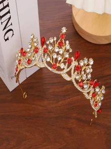 1入兒童鑽石皇冠頭飾，公主髮飾，適用於時裝秀、生日派對和女孩髮型造型