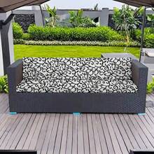 1 pieza Cubierta de cojín de sofá elástico impreso para jardín, cubierta de asiento de sofá de reemplazo al aire libre, cubierta de cojín de silla flexible, para la protección de muebles de porche y patio