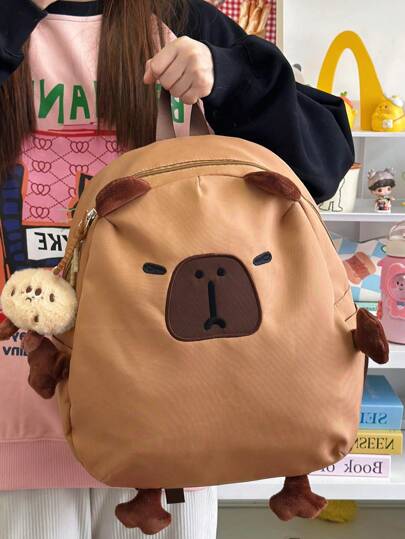 Nuovo zaino carino a forma di capibara, borsa scolastica universale di grande capacità per ragazze con personalizzazione, zaino da viaggio in nylon leggero, forniture scolastiche, zaino scolastico, zaino per la scuola, zaino per il ritorno a scuola, borsa per libri, zaino grande, zaino scolastico, borse per il ritorno a scuola, portatile, perfetto per il ritorno a scuola, primo giorno di scuola, scuola elementare, all'aperto, viaggi, uscite, vacanze, concerti