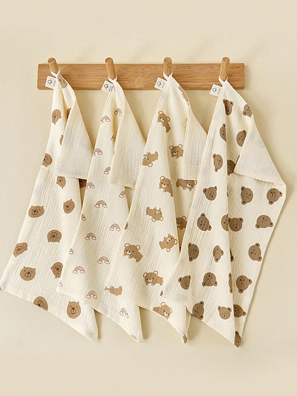 3pcs/Set Random Color High Density Soft Towels, Suitable For Daily Use By Children, Can Be Used As Face Towel, Saliva Towel Or Baby Towel