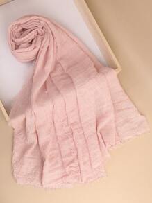 1 件女士纯色优质重压绉纱包头巾围巾披肩头带柔软头巾适合 Abaya 配饰女士面纱 - 彩色 - 查看 17