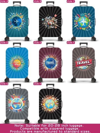 Travel Around The World, Travel Around The World, Earth, Map, Famous City Landmarks, Personalized Digital Printing Patterns, Production Process Upgrade, Overall Elastic Hemming Process, Thickened Elastic Fabric, Washable, Suitcase Protective Cover, Suitcase Protective Cover , Suitcase Dust Cover, Suitcase Dust Cover, Suitable For Business Trips, Travel, Luggage Check-In, Suitable For 20-28 Inch Boxes. Bag For School School Accessories School Stuff