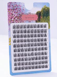 10 Rows 100 Black Clusters False Eyelashes,Left & Right Clusters Natural Lash Extensions Fluffy Eyelash Clusters Pure Wild Makeup DIY At Home - C - View 2