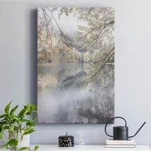 Misty Lake Premium Gallery Wrapped Canvas - Ready To Hang - 24X36INCH - View 10
