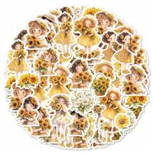 TiTiPaPa 30 Chiếc Đa Phong Cách Cô Gái Miếng Dán Túi Trang Trí Laptop Nước Vali Ván Trượt Nhật Ký Đồ Chơi Cổ Điển Sổ Lưu Niệm Tự Làm Sinh Viên văn Phòng Phẩm Decal - Màu vàng - Xem 1