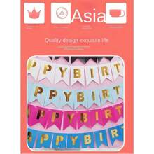 Bandera de banderines 'Feliz cumpleaños', decoración para fiestas con fondo de pared de triángulos. - Negro - Ver 2