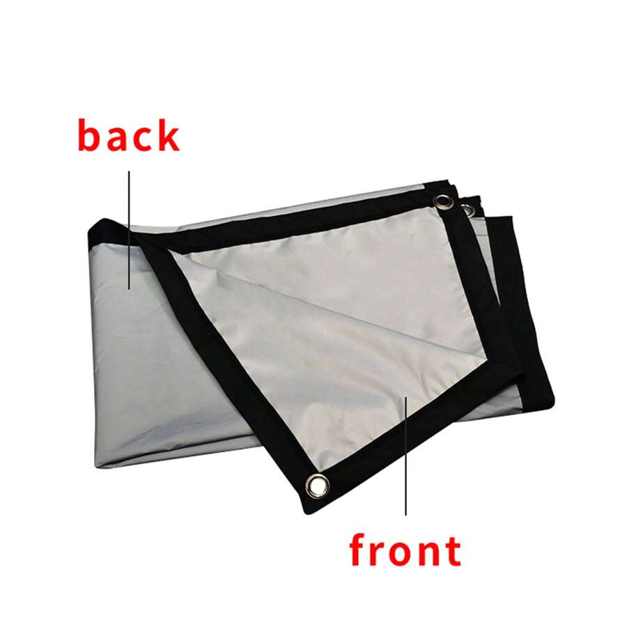 120 Inch Daytime Projector Screen White With Black Side Hooks, High