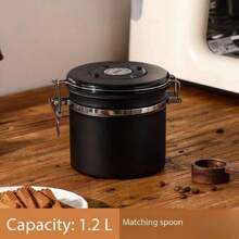 304 Stainless Steel Sealed Canister With Spoon And Air Vent, For Coffee Bean Storage, Tea Leaves, Milk Powder - Multicolor - View 16