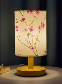 1pc Modern Nordic Linen Bedroom Lamp With Wooden Frame And Warm Led Usb Bedside Lamp, Suitable For Bedroom, Study, Etc.