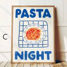 Cin Cin Cheers Print, Retro Wine Poster, Pasta Night Food Print, Bar Cart Art Print, Maximalist Kitchen Print,50*70cm(19.7*27.5in)Unframed,Wall Art,Canvas Gifts Birthday Graduation Room Decor - Multicolor - View 16