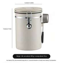 304 Stainless Steel Sealed Canister With Spoon And Air Vent, For Coffee Bean Storage, Tea Leaves, Milk Powder - Multicolor - View 7