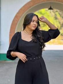 Plus Size Jumpsuits - Negro - Ver 3