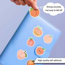 56 Pcs Peach Stickers Vinyl Aesthetics Stickers For Scrapbooking, Diary, Laptop, Bumper, Skateboard, Water Bottle, Computer, Phone, Cartoon, Hard Hat, Car Stickers And Decals - Multicolor - View 8