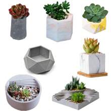 多肉植物花盆硅胶模具水泥滴胶石膏烛台装饰收纳盒 - 白色 - 查看 12