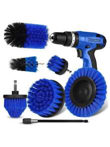 7pcs Car Cleaning Brush Set, Electric Drill Brush, Home Cleaning Brush, Tire Brush, Kitchen Cleaning Brush