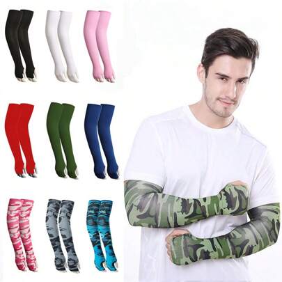 2pcs UV Resistant Cooling Arm Covers, Suitable For Women And Men - Very Suitable For Cycling, Running, Golf, Fishing, Mountain Climbing, Playing Basketball, Soccer, And Outdoor Activities,Suitable For Cycling And Riding Motorcycle