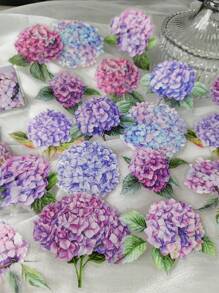 1 Pack Of 20 Sheets Large-Sized Petal Printing Ink Embroidery Ball Flower Decoration Journal Material Stickers Back To School - Multicolor - View 1