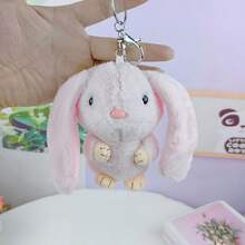 1pc 13cm Cute Big-Eared Rabbit Keychain Pendant Doll Plush Doll - Multicolor - View 9