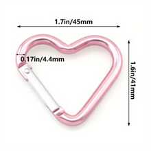 5pcs Heart-Shaped Spring Hook, Aluminum Alloy Carabiners For Men And Women, Use For Outdoor Climbing, Backpack And Daily Wear Valentine's Day Valentines Gift Souvenir Car Accessories Bag Charm School Letter Cute Goth Y2k - Pink - View 6