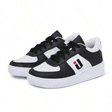 Kids Tennis Shoes - 黑與白 - 查看 4