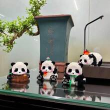 1 Set de Adorables Juguetes de Botella de Rompecabezas de Ensamblaje a Presión con Forma de Criatura de Mascota Panda, Diamante de Olla Caliente, Adecuado para Volver a la Escuela, Año Nuevo, Pascua, San Valentín, Cumpleaños, Regalos Festivos