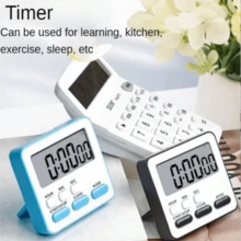 1 pieza Temporizador con función de cuenta regresiva y cronómetro, modo silencioso, apto para cocina, estudio, deportes, sueño, con soporte y orificio para colgar - Multicolor - Ver 6