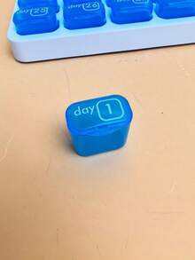 Small Portable Pill Box For Medication Sorting And Reminder, Mini Medicine Case For Travel - Blue - View 4