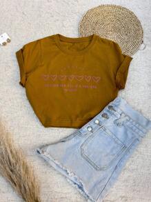 Cropped estilo curto camiseta blusa T-Shirt Feminina Algodão Gola Careca simples confortável "Decida ser feliz e insista nisso!"