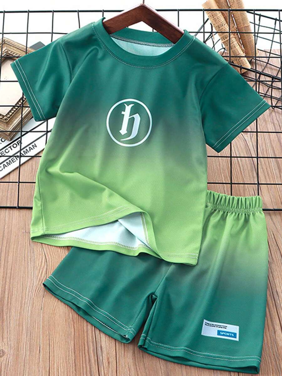 2 Pieza Conjunto de Top Y Pantalones Cortos ropa degradada para Bebé niños Verano