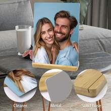 Customized Metal Photo Printing, Personalized Photo Frame, Unique Gift For Mother's Day, Father's Day, Birthday, Anniversary, Graduation, Wedding, Boyfriend, Girlfriend, Dad, Mom, Family, Friends, Home Wall Decor, Gallery Wall, Aesthetic Home - Silver - View 9