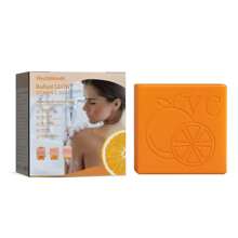 Jabón blanqueador de vitamina C de 100 g, con ácido kójico/ácido hialurónico/vitamina C/naranja dulce/rosa/sábila, ayuda a aclarar la piel oscura de las axilas y del Body, jabón hecho a mano para la limpieza y cuidado del Body. - Naranja - Ver 11