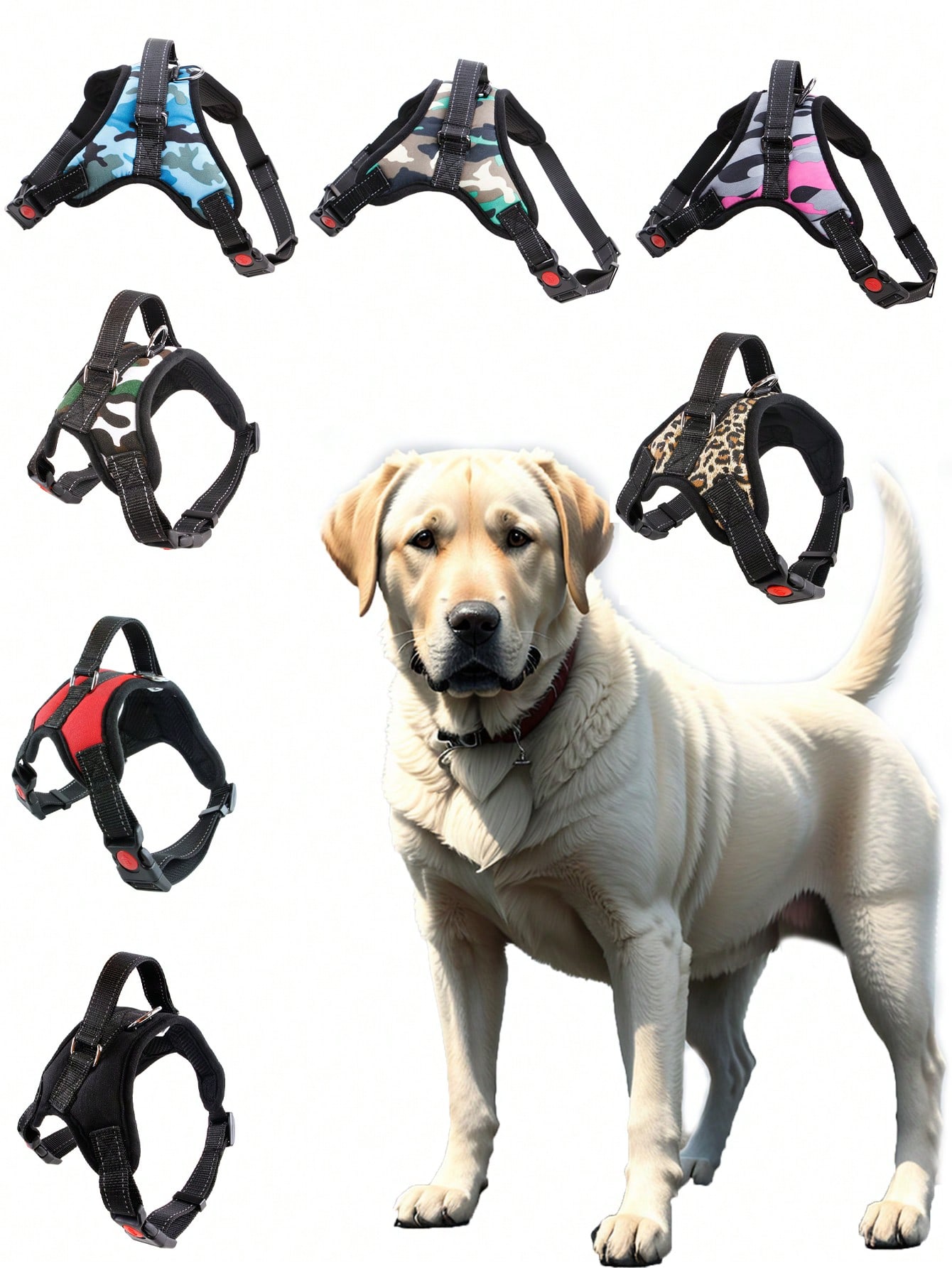 1 Peça Peitoral de Animal de Estimação Camuflado com Alça de Transporte